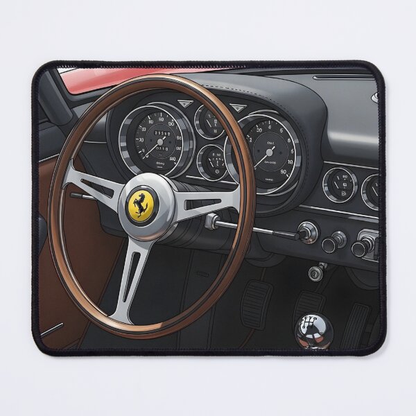 Item preview, Classic Ferrari Interior Vintage Cockpit Poster Automotive Art designed and sold by Motorline44.