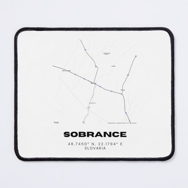 Item preview, Sobrance Slovakia Minimalist City Map | Black & White Print designed and sold by RM-Journey.