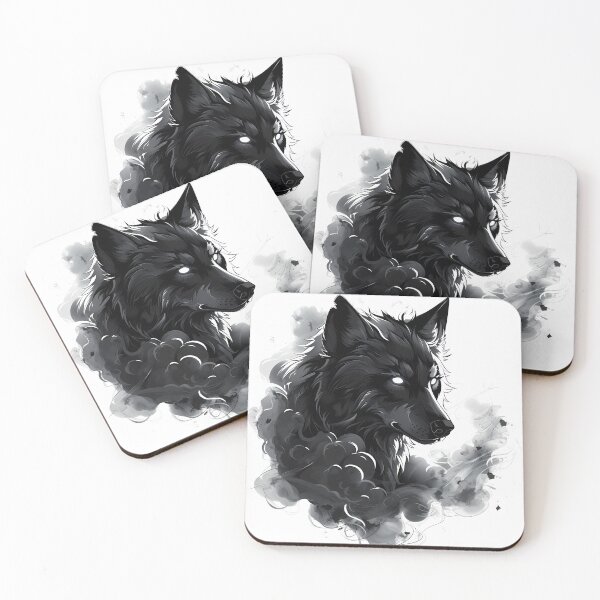 Item preview, Phantom Wolf Portrait – Monochrome Anime Smoke Aura designed and sold by NeonHorizon Studio.