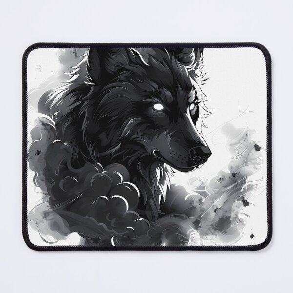 Item preview, Phantom Wolf Portrait – Monochrome Anime Smoke Aura designed and sold by NeonHorizon Studio.