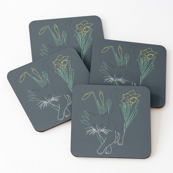 Item preview, Cat among daffodils at night designed and sold by IsabelQuincoces.