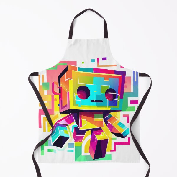 Item preview, Rainbow Glitch Lego Robot - Explosive Color Brick Built Art Print designed and sold by DesignArtist.ia.