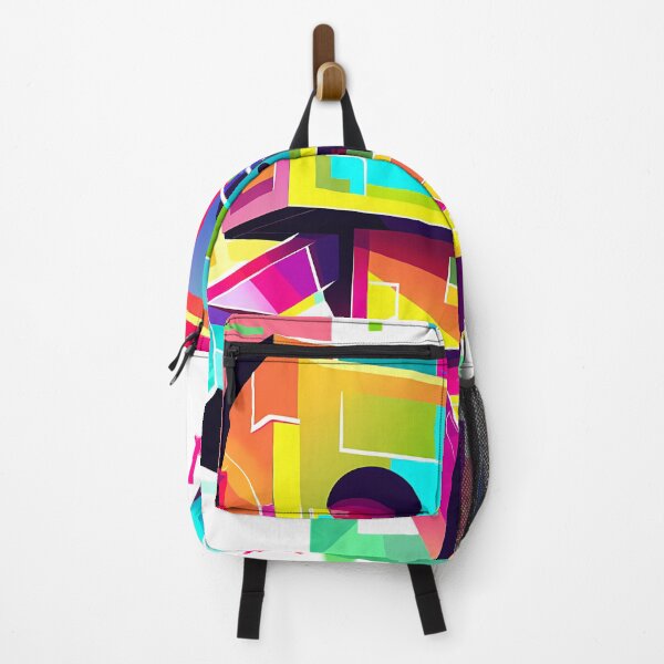 Item preview, Rainbow Glitch Lego Robot - Explosive Color Brick Built Art Print designed and sold by DesignArtist.ia.