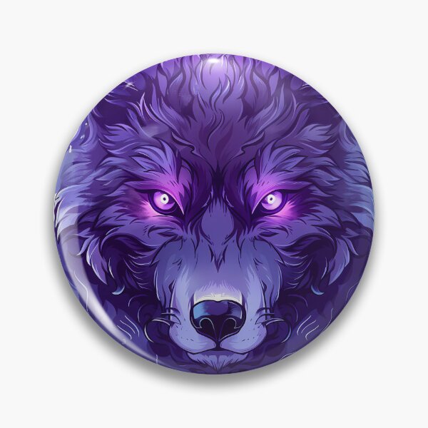 Item preview, Violet Spirit Wolf – Neon Aura Anime Beast Portrait designed and sold by NeonHorizon Studio.