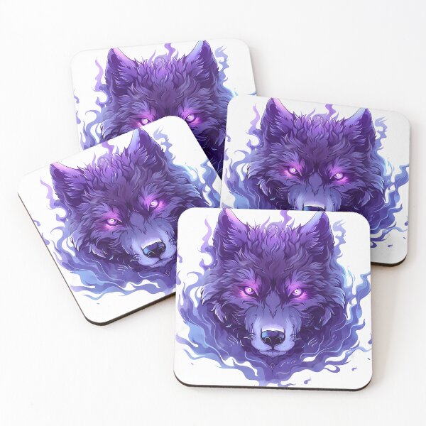 Item preview, Violet Spirit Wolf – Neon Aura Anime Beast Portrait designed and sold by NeonHorizon Studio.