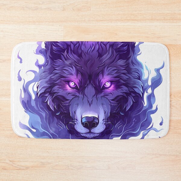Item preview, Violet Spirit Wolf – Neon Aura Anime Beast Portrait designed and sold by NeonHorizon Studio.