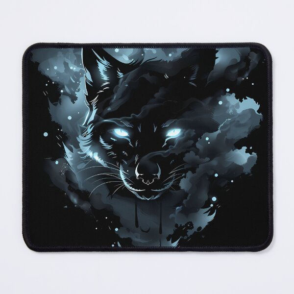 Item preview, Midnight Smoke Wolf – Neon Ice Eyes Anime Portrait designed and sold by NeonHorizon Studio.