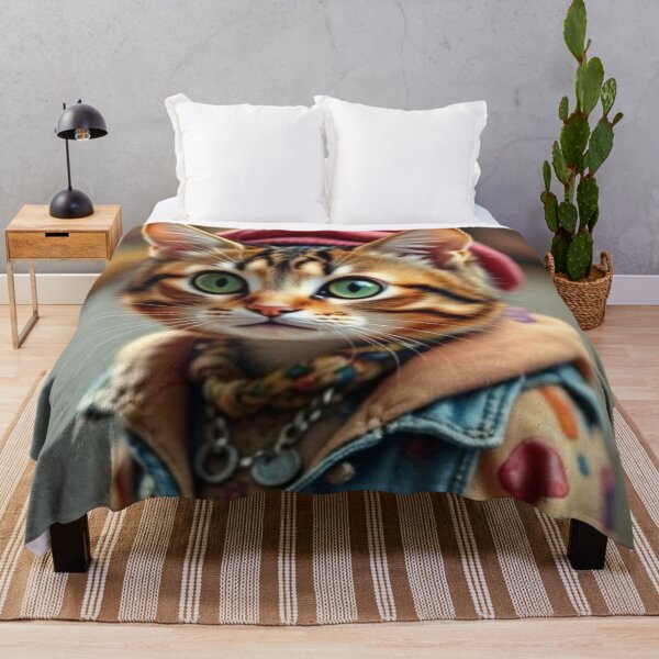 Item preview, "Stylish Cat in Beret – Whimsical Anthropomorphic Feline Fashion" designed and sold by Dogandesighn.
