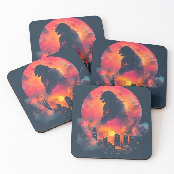 Item preview, Crimson Kaiju Over Neon City – Anime Skyline Apocalypse designed and sold by NeonHorizon Studio.