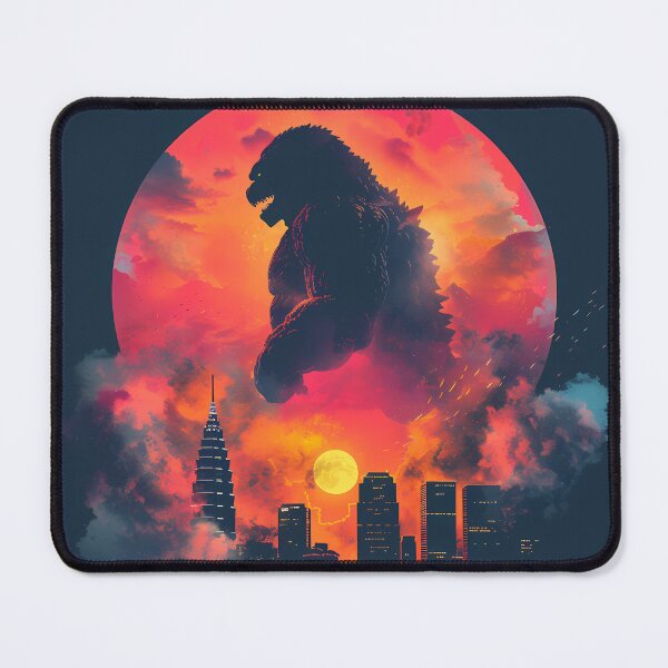 Item preview, Crimson Kaiju Over Neon City – Anime Skyline Apocalypse designed and sold by NeonHorizon Studio.