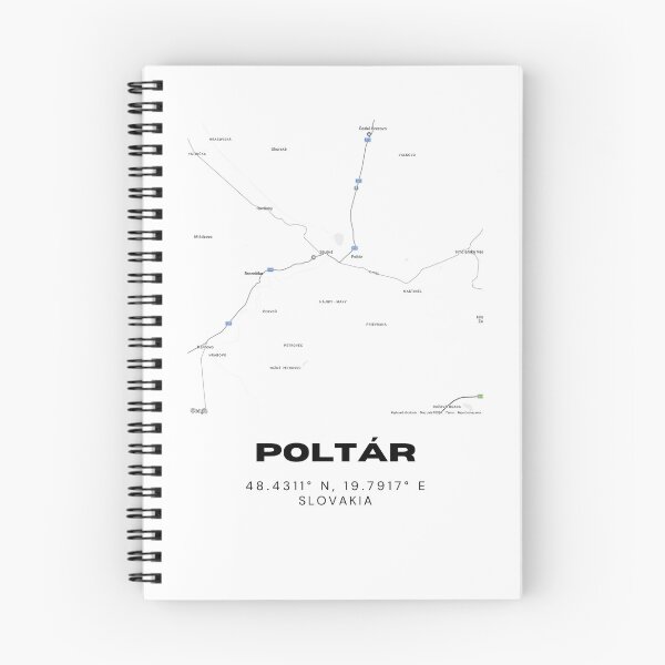 Item preview, Poltár Slovakia Minimalist City Map | Black & White Street Print designed and sold by RM-Journey.