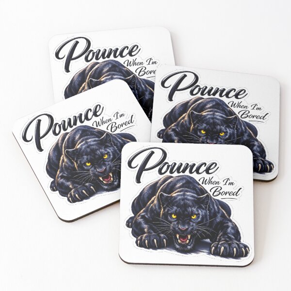 Item preview, Realistic Black Panther Vinyl Sticker – Pounce When I’m Bored Funny Quote designed and sold by ARTCREATESHOP.