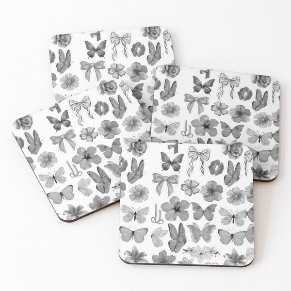 Item preview, Black and White Coquette Butterfly and Floral Sticker Pack designed and sold by Camistudios.