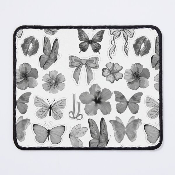 Item preview, Black and White Coquette Butterfly and Floral Sticker Pack designed and sold by Camistudios.