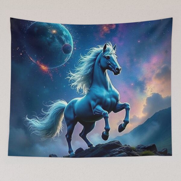 Item preview, Celestial Stallion – Cosmic Fantasy Horse Illustration designed and sold by Dogandesighn.