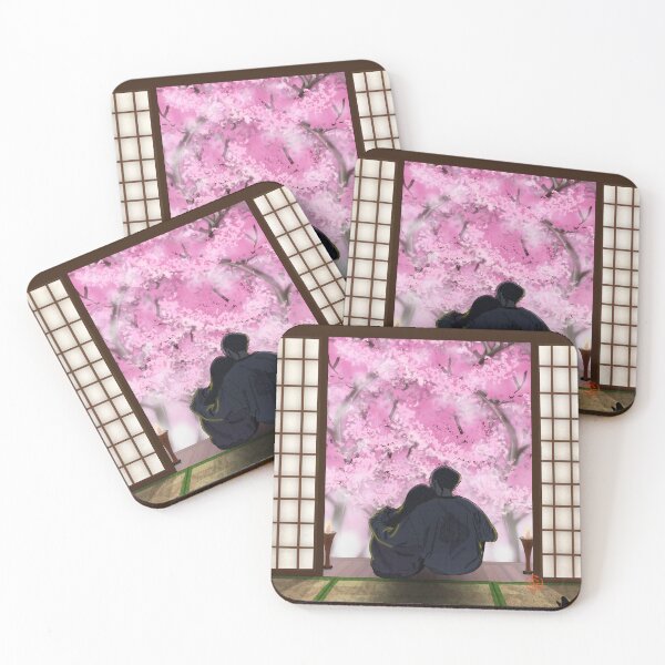 Item preview, Japanese Serenity: Couple Facing Cherry Blossoms designed and sold by Nekogobido.