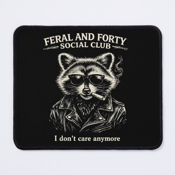 Item preview, Feral and Forty Social Club – Funny 40th Birthday Raccoon Design Since ’86 designed and sold by VibeOffline Studio.