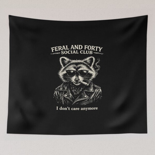 Item preview, Feral and Forty Social Club – Funny 40th Birthday Raccoon Design Since ’86 designed and sold by VibeOffline Studio.
