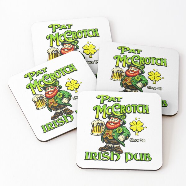 Item preview, Funny Irish Pub Shirt – Pat McCrotch Irish Pub Leprechaun Drinking Design designed and sold by GarnerSupplyCo.