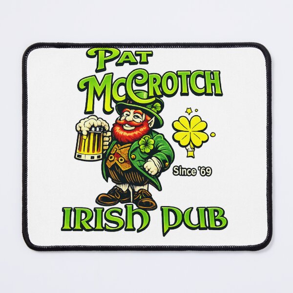 Item preview, Funny Irish Pub Shirt – Pat McCrotch Irish Pub Leprechaun Drinking Design designed and sold by GarnerSupplyCo.