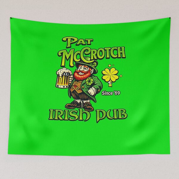 Item preview, Funny Irish Pub Shirt – Pat McCrotch Irish Pub Leprechaun Drinking Design designed and sold by GarnerSupplyCo.