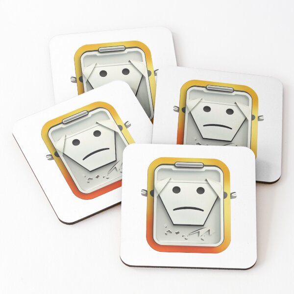 Item preview, Sad Cyber Icon – Minimalist 3D Robot Face Art designed and sold by Cindralith.