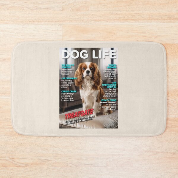 Item preview, DOG LIFE – King Charles Cavalier “Treatgate” Cover designed and sold by FrancophileFun.