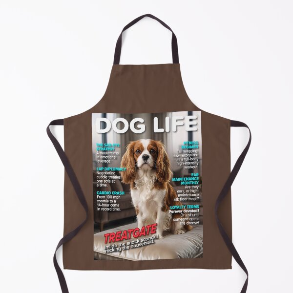 Item preview, DOG LIFE – King Charles Cavalier “Treatgate” Cover designed and sold by FrancophileFun.