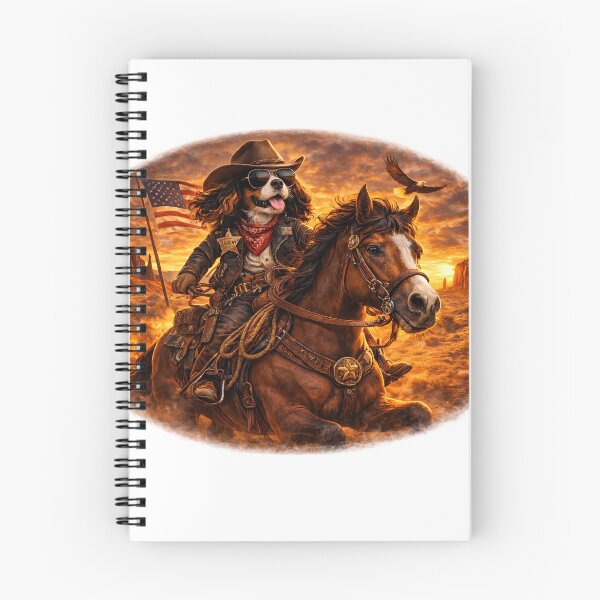 Item preview, Funny Cavalier Cowboy Western Dog Art designed and sold by PavelskiArt.