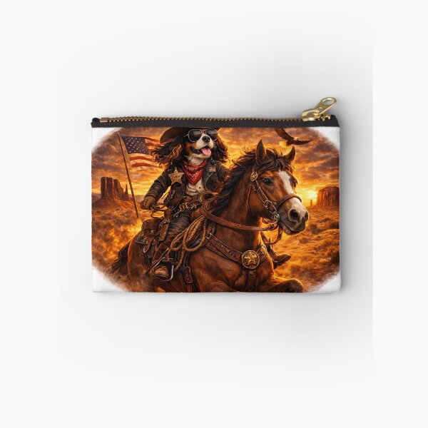 Item preview, Funny Cavalier Cowboy Western Dog Art designed and sold by PavelskiArt.