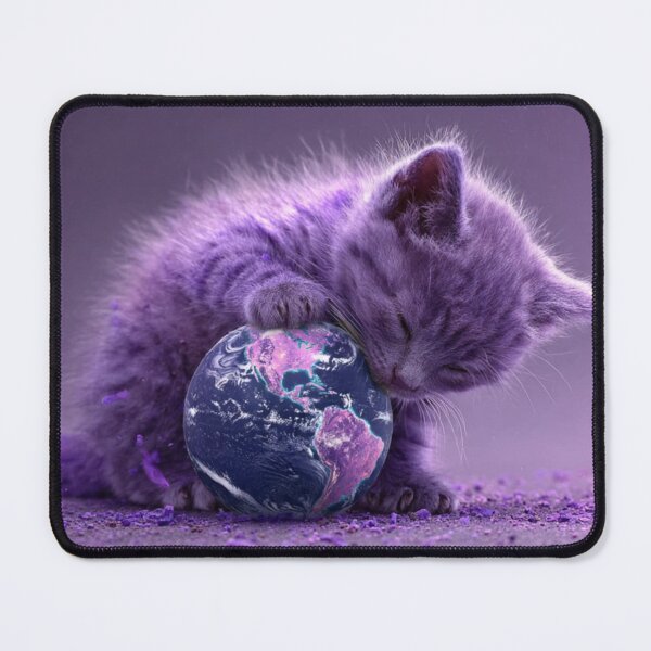 Item preview, Pure Tenderness: Purple Kitten Hugging the World designed and sold by med-lavender-ee.