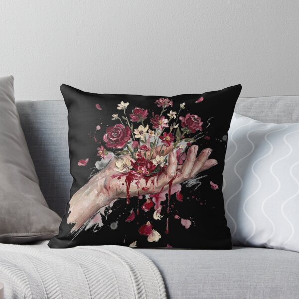 Item preview, Bleeding Garden Hand Art - Dark Floral Oil Painting designed and sold by Mora Atelier Designs.