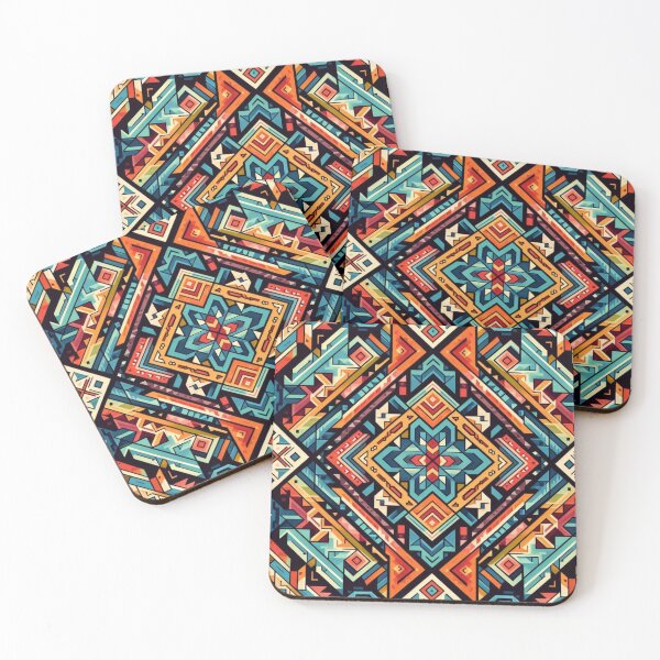 Item preview, colorful geometric navajo pattern designed and sold by Dogandesighn.