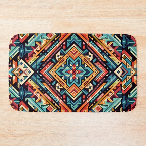 Item preview, colorful geometric navajo pattern designed and sold by Dogandesighn.