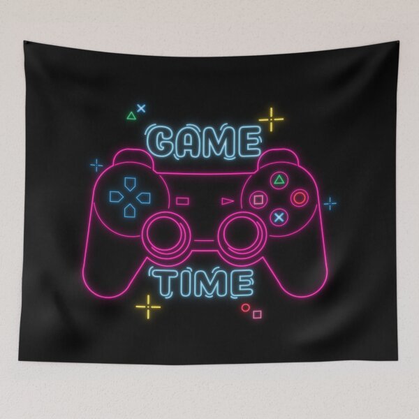 Item preview, Enseigne lumineuse rétro en forme de manette de jeu - « C'est l'heure du jeu » designed and sold by Wawan35200.