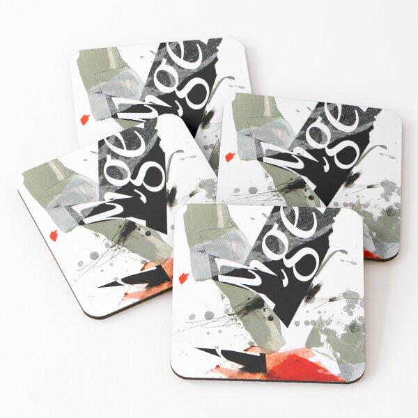 Item preview, Black white and orange painterly abstract collage designed and sold by ZebEddy.