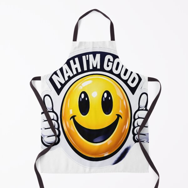 Item preview, Nah I'm Good Funny Smiley Face Thumbs Up Realistic Vinyl Sticker designed and sold by ARTCREATESHOP.
