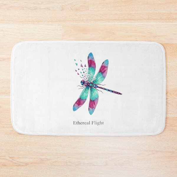 Item preview, "Dynamic Abstract Dragonfly: Diagonally Poised Iridescent Wings with 'Ethereal Flight' Quote" designed and sold by Blue Bird  Designs.