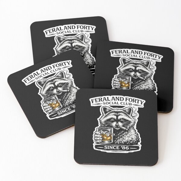 Item preview, Feral and Forty Social Club – Funny 40th Birthday Raccoon  Design Since ’86 designed and sold by VibeOffline Studio.