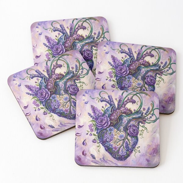 Item preview, Impasto Lavender Heart: Floral Anatomical Art designed and sold by med-lavender-ee.