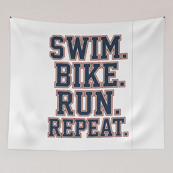 Item preview, Swim Bike Run Repeat - Triathlon College Typography designed and sold by valezaziki.