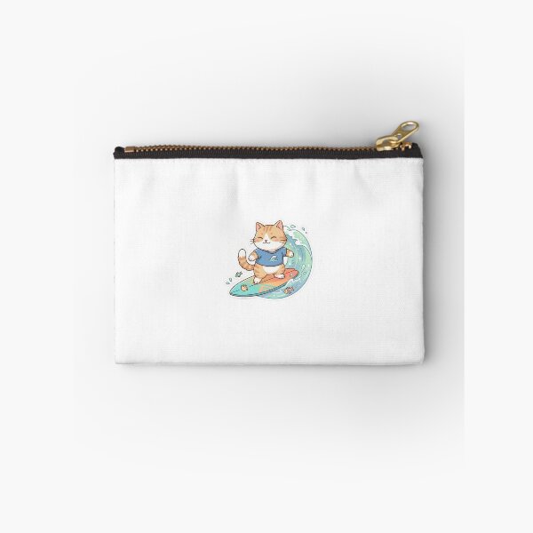 Item preview, Cute Surfing Cat - Kawaii Summer Beach Vibes Ginger Nyan Illustration designed and sold by NoopnyangStudio.