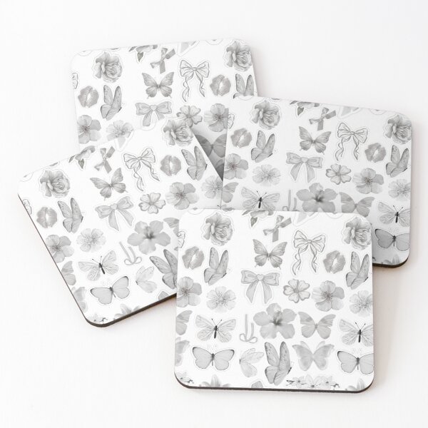 Item preview, Black and White Coquette Butterfly Floral Sticker Pack designed and sold by Camistudios.