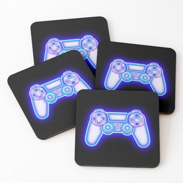 Item preview, Neon blue and purple game controller icon designed and sold by Wawan35200.