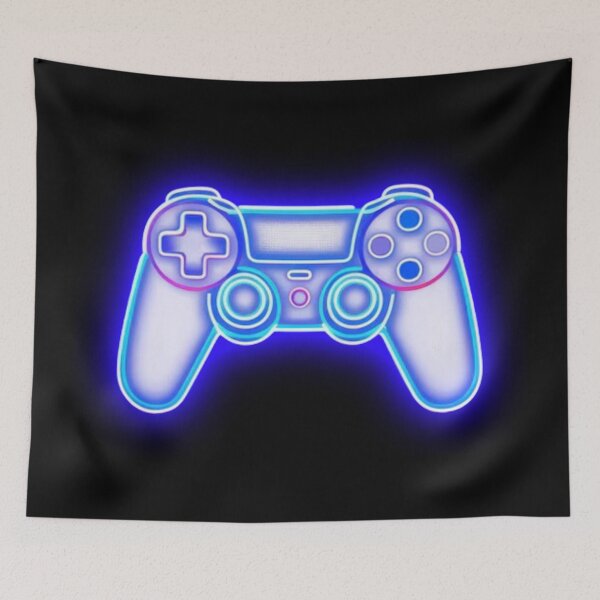 Item preview, Neon blue and purple game controller icon designed and sold by Wawan35200.