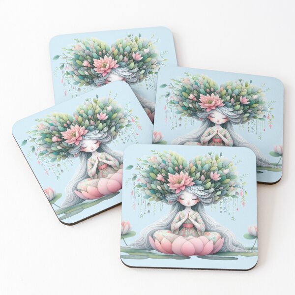 Item preview, Goddess of Spring Meditating Above a Lotus Pond designed and sold by ideandesign.