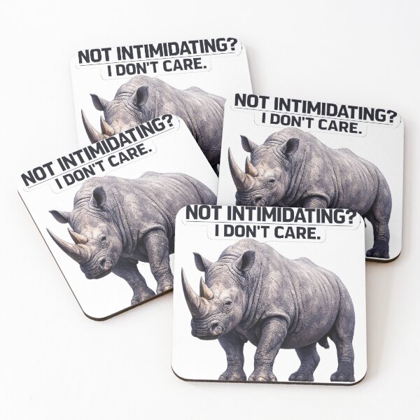 Item preview, Realistic Rhino Sticker Not Intimidating I Don't Care Funny Vinyl Decal designed and sold by ARTCREATESHOP.