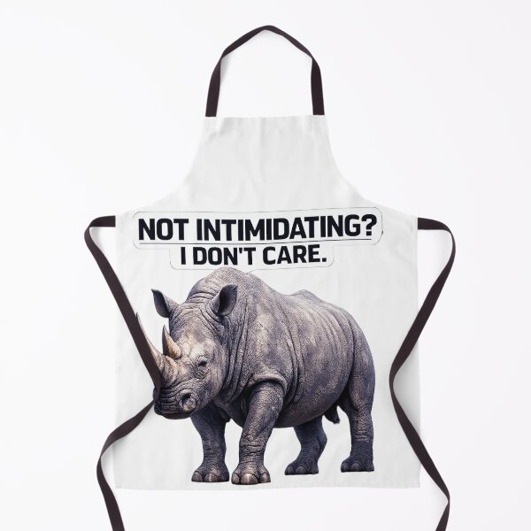 Artikelvorschau, Realistischer Nashorn-Aufkleber – Nicht einschüchternd, mir egal – Lustiger Vinyl-Aufkleber entworfen und verkauft von ARTCREATESHOP.