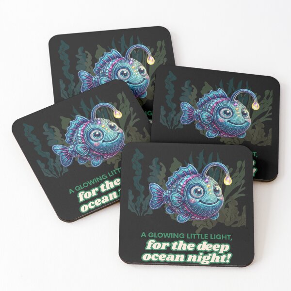 Item preview, Cute Anglerfish Beaded Embroidery Style 3D Ocean Art designed and sold by SlavicKemp.