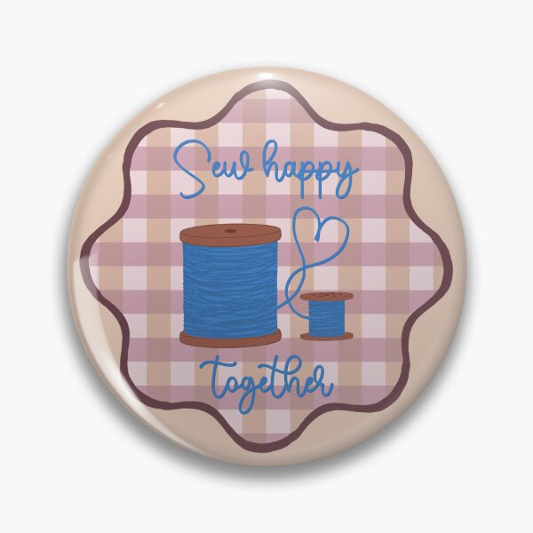 Item preview, Sew Happy Together thread and bobbin gingham pink burgundy designed and sold by KatelynDesigns-.